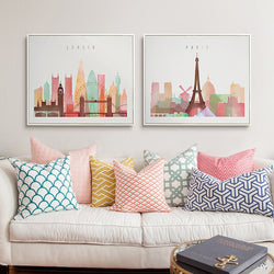 Modern Watercolor City London, New York, Paris Poster