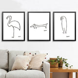 Minimalist Pablo Picasso Abstract Canvas Painting Animals Wall Art Oil Poster