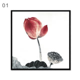 Chinese Style Lotus Canvas Painting Modern Abstract Oil Painting