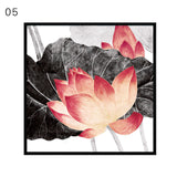 Chinese Style Lotus Canvas Painting Modern Abstract Oil Painting Poster