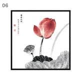 Chinese Style Lotus Canvas Painting Modern Abstract Oil Painting Poster