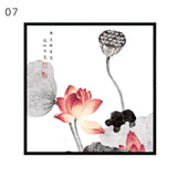 Chinese Style Lotus Canvas Painting Modern Abstract Oil Painting Poster