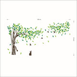 Extra Large 215 * 395 cm big green tree Vinyl Wall Stickers