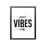 Nordic Minimalist Motivational Good Vibes Only Quotes Canvas Painting