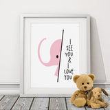 Nursery Art Print Elephant, Cute Baby Gift Safari Modern art Babys Room