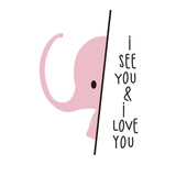 Nursery Art Print Elephant, Cute Baby Gift Safari Modern art Babys Room