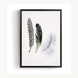 Nordic Minimalist Canvas Painting Feather Stone Poster