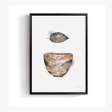 Nordic Minimalist Canvas Painting Feather Stone Poster
