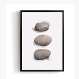 Nordic Minimalist Canvas Painting Feather Stone Poster