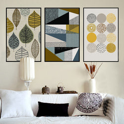 Abstract Geometric Leaves Nordic Poster Creative Canvas Wall Art