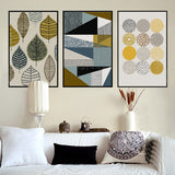 Abstract Geometric Leaves Nordic Poster Creative Canvas Wall Art