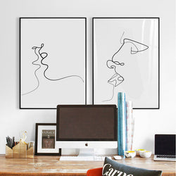 Modern Kiss Posters and Prints Canvas Painting Art  Abstract Pop Wall Pictrues