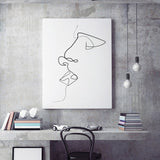Modern Kiss Posters and Prints Canvas Painting Art  Abstract Pop Wall Pictrues