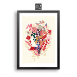 Monder Flower Painting Deer Animals Canvas Art Poster