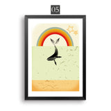 Monder Flower Painting Deer Animals Canvas Art Poster