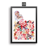 Monder Flower Painting Deer Animals Canvas Art Poster