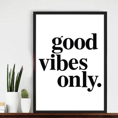 Good Vibes Only Wall Canvas Pictures Quotes Poster Modern Paintings
