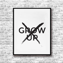 Don't Grow Up Print Canvas Poster Quote Wall Art, Nursery Boy Gift Room Sign