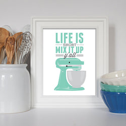 SURELIFE Life is Short  Print Canvas Painting Art Funny Kitchen Inspirational