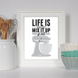 SURELIFE Life is Short  Print Canvas Painting Art Funny Kitchen Inspirational