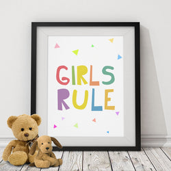 Girls Rule Motivational Quote Poster Oil Paintings Wall Picture