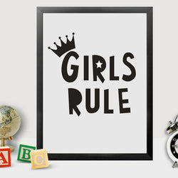 Girls Rule Canvas Printing Cartoon Wall Art