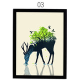Modern Nordic Minimalist Canvas Painting Deer