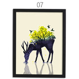 Modern Nordic Minimalist Canvas Painting Deer