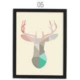Modern Nordic Minimalist Canvas Painting Deer