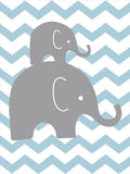 Cartoon Elephants Love Canvas Painting Nursery