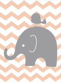 Cartoon Elephants Love Canvas Painting Nursery
