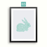 Modern Fashion Flower Canvas Painting Deer Nordic