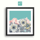 Modern Fashion Flower Canvas Painting Deer Nordic