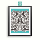 Modern Fashion Flower Canvas Painting Deer Nordic